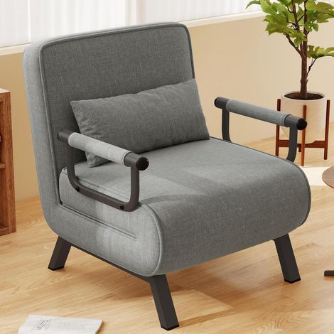 Schlafsessel 4-in-1, Schlafsofa mit Bettfunktion, verstellbare Rückenlehne, dunkelgrau (1/5)