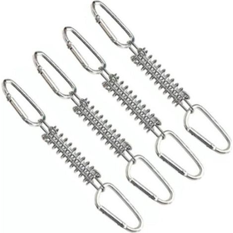 Lot de 4 ressorts de tension en acier inoxydable avec œillets pour voile d'ombrage, tente et auvent (1/2)