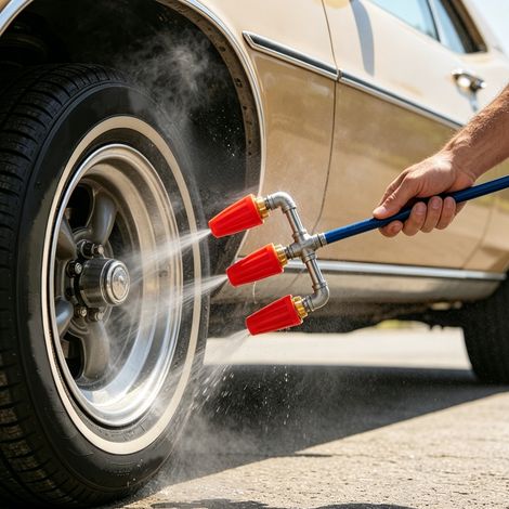 Triple Turbo Nozzle Pressure Washer, 1/4" Quick Connect, 4000 PSI  3-in-1 Turbo Nozzle for Driveways, Patios, Decks, and Walls, 360° Rotating Turbo Nozzle Tip (1/5)