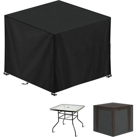 Housse pour salon de jardin - Carrée - 90x90x90 cm - 1 pièce - Noir (1/5)