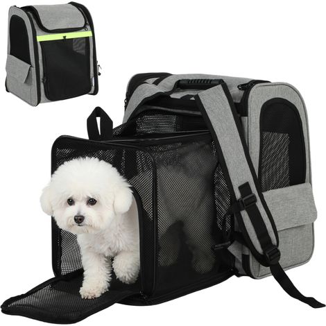 PawHut Dog Carrier Backpack Expandable for Small Puppy Cat for Travel Hiking
