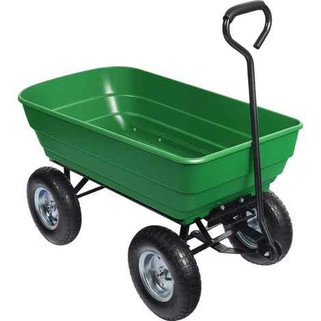 Wiltec Carrello da giardino ribaltabile, capacità 125 l, portata max 350 kg, Carretto a mano Carriola (1/5)