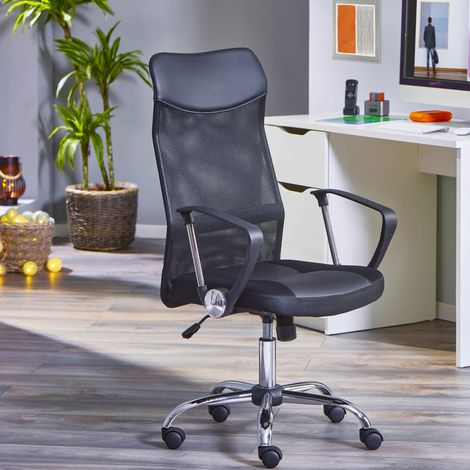 Fauteuil de bureau 59x56x112 cm en PU noir