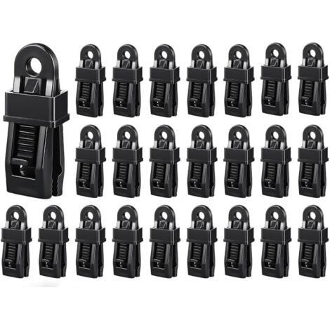24 Tarpaulin Clips, Tarpaulin Fixing for Camping, Carvans, Picnics (1/5)