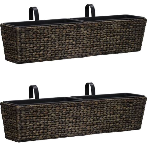 Juego de 2 maceteros de jacinto de agua 39 cm marrón oscuro 020000883 (1/5)