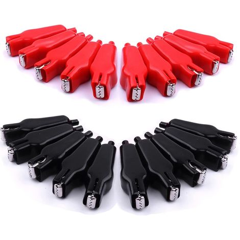 10 paires 20A isolés Pince crocodile test Pince Noir Rouge (1/5)
