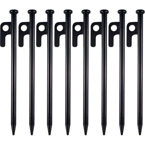 8 Pièces Piquets De Tente Robustes, Sardine pour Tente, Piquets de en MéTal, 20cm Haute Résistance Fer Forgé Enjeux (1/5)