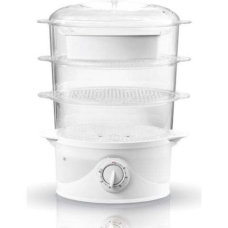 Cuiseur vapeur Puissance de 800 W. - 9L - Trois réservoirs de vapeur Steam Turbo transparents - Adler AD-633