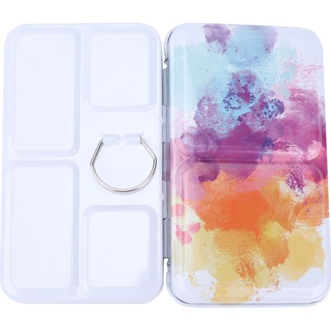 Paint Box Iron Multicolored ThreeFolding Portable Watercolor Packaging Pigment Case (1/5)