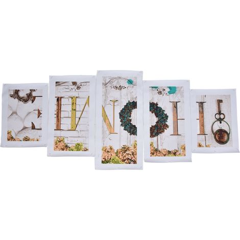 de 5 tableaux sur toile sans cadre avec le mot HOME parfaits (1/5)