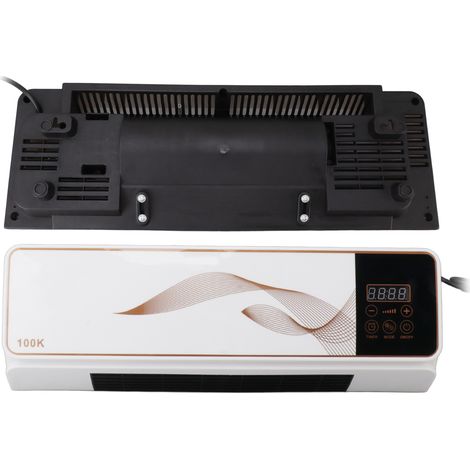 Radiateur électrique ABS PP Mini chauffage mural Machine à vent naturel avec télécommande pour chambre à coucher, salle de bain, salon (1/5)