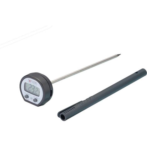 Termómetro digital de cocina Taylor Pro, Termómetro digital con sonda para medir la temperatura de la carne, fácil de leer, gris, 15 x 3 x 3,5 cm, 5 años de garantía, 1 unidad