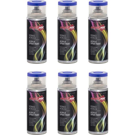 Bomboletta Spray Acrilico Universale 400 ml Bianco Lucido Ambrosol 6 Pezzi