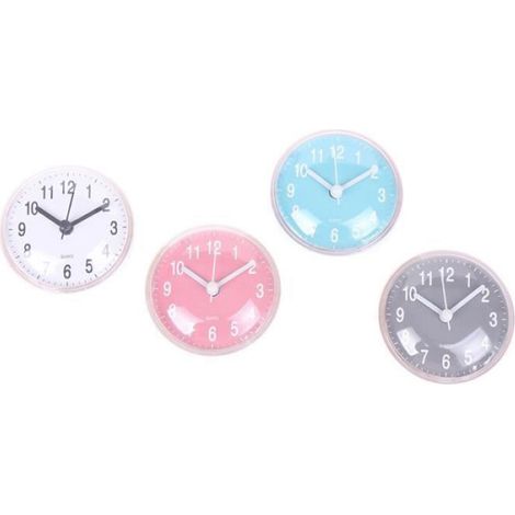 Mini Horloge Murale - Ventouse - Anti-buée - Étanche - Pour Salle De Bains Cuisine Toilettes - 1 Pièce (1/4)