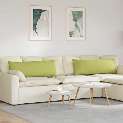 Cojines de sofá 2 pcs Verde claro 120 x 40 cm tela