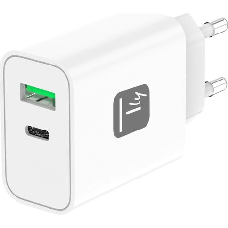 Techly IPW-USB-30WACG Caricabatterie per dispositivi mobili Universale Bianco AC Ricarica rapida Interno