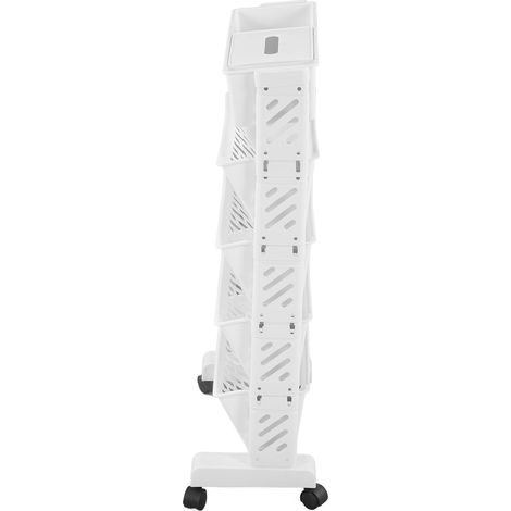 Étagère de rangement blanche amovible en plastique, 5 niveaux, idéale pour la maison ou le bureau. (1/5)