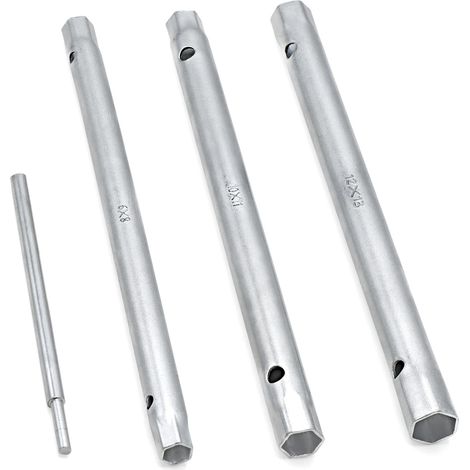4PCS jeu de clé à pipe cle tube clés à bougie cle robinet avec tommy bar, 8-9 10-11 12-13mm jeu de clés métriques (1/4)