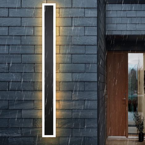 GBLY Applique murale d'extérieur à LED: nera di 100 cm, lampada da esterno per villa lunga, impermeabile IP65, luce esterna moderna 21 W, illuminazione murale per giardino, scala a chiocciola (1/5)
