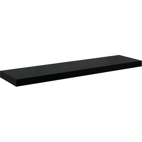 Étagère murale flottante Noir brillant 90x23,5x3,8 cm MDF (1/5)