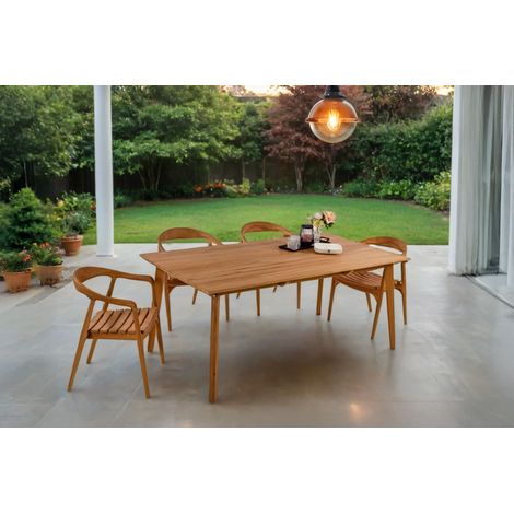 Gartengruppe 5tlg Gartentisch Teak 180 x 100 cm mit 4 Gartenstühlen HARRY (1/5)