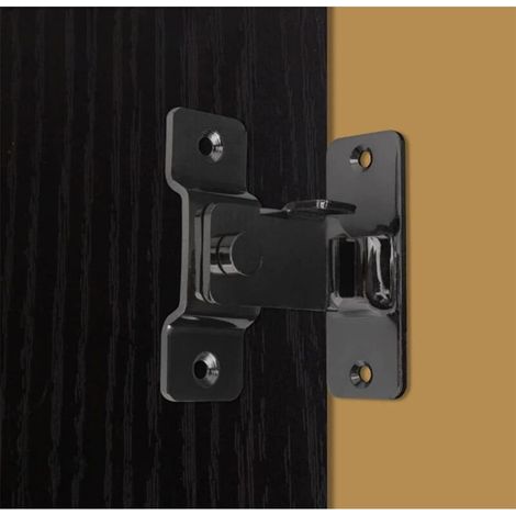 Verrou coulissant à angle droit de 90 degrés pour porte à battant, fenêtre et armoire - Utilisé pour les serrures à moraillon incurvées