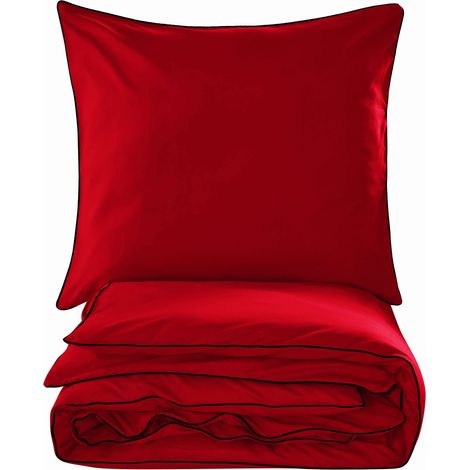 SET LENZUOLO BASIC IN COTONE 160x200 ROSSO (1/5)