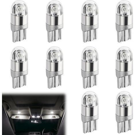 T10 Led Bulbs, 10pcs W5W Led Bulb, 501 Leds Bulbs Super Bright 120LM 6500K White, Non-Polarity for Car Interior Dome, Map, License Plate, Side Marker Lights [Non-CANbus] (1/5)