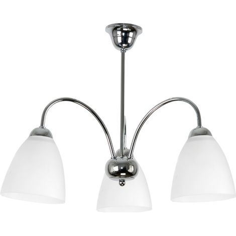 Lámpara de techo cromada con pantalla blanca BEN 7-252 (1/2)