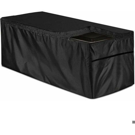 Housse de protection pour coffre de rangement 130 x 60 x 71 cm – Tissu Oxford 210D imperméable – Fixation sécurisée avec sangles – A (1/4)