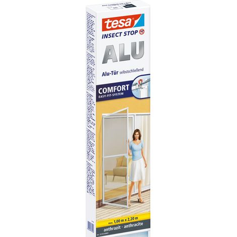TESA INSECT STOP CADRES ALU COMFORT POUR PORTES - MOUSTIQUAIRE AVEC CADRE EN ALUMINIUM POUR PORTES-FENÊTRES ET CLEAR VIEW - ANTH