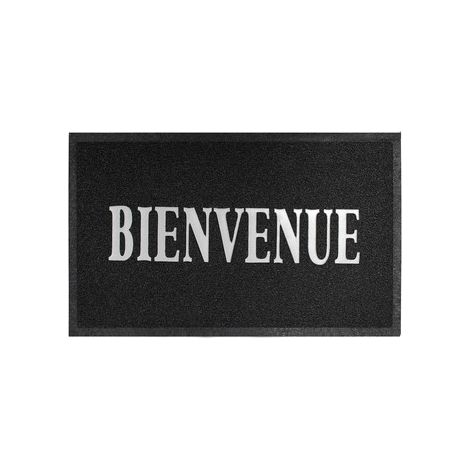 Tapis d'entree rectangle 45 x 75 cm pvc maison Noir/Gris (1/3)