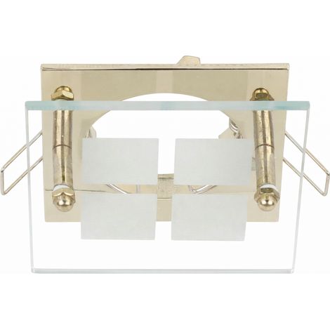 Spot encastré carré laiton verre MR16 50W Candellux (1/2)
