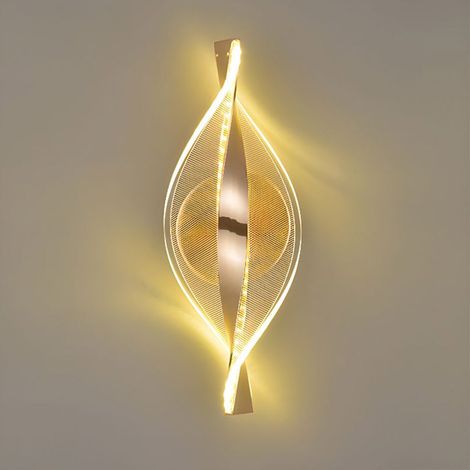 Lampe Murale Chambre 30cm - Design Spirale Contemporain - Lumière Chaude 3000K - Lampe de Chevet en Acrylique - Éclairage d'Ambiance - 1 Unité (1/4)