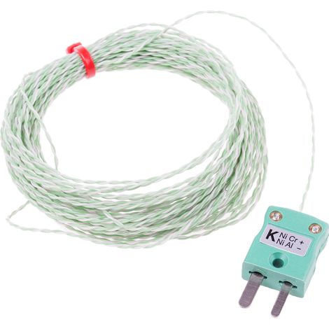 Thermocouple type K, L 10m, +250°C max à Fiche mâle miniature ( Prix pour 1 )