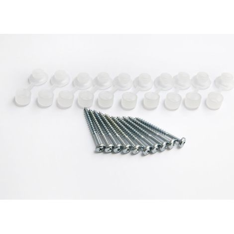 Lot de 100 vis de toit ondulées + rondelle articulée en nylon n° 25,4 x 5,08 cm
