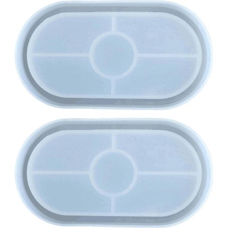 2-teilige DIY-Oval-Tablett-Silikonform, Aufbewahrungsbox-Form für den Schreibtisch, Untersetzerform (1/5)