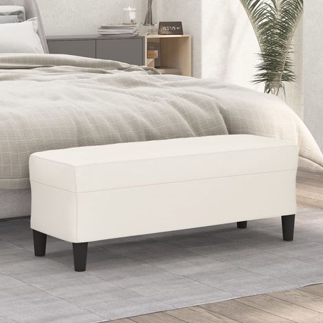 Sitzbank Creme 100x35x41 cm Kunstleder