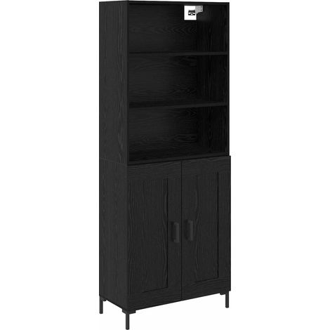Maison Exclusive - Aparador alto con cajón Roble Negro 69,5 x 34