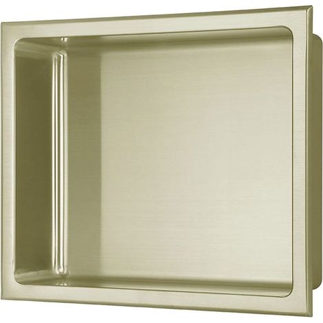 Signature Shower Niche 305mm H x 360mm W - Brushed Brass (1/3)