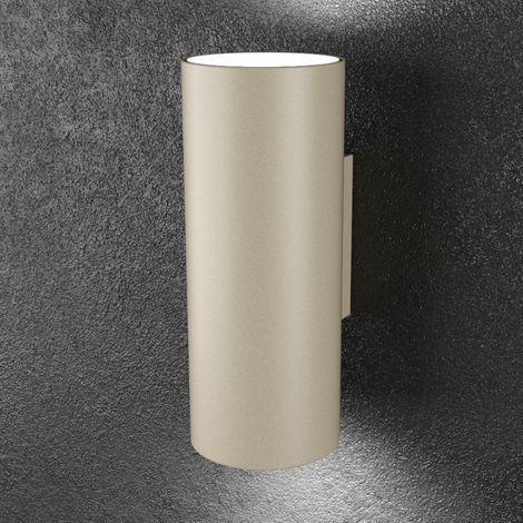 Applique moderno top light shape 1143 ag gx53 led metallo lampada parete, finitura metallo sabbia