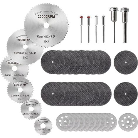 Disques de Coupe pour Outil Rotatif 42 pièces, Lames de Scie Circulaire, Mini Disques à Diamant Découper, Mini Disques de Coupe en Résine, pour Découper Bois, Plastique, Métal (1/5)