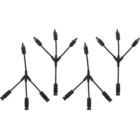 Lot de 2 câbles photovoltaïques en Y, avec connecteurs mâle et femelle, pour panneaux solaires, 1000 V CC, étanchéité IP67. (1/5)