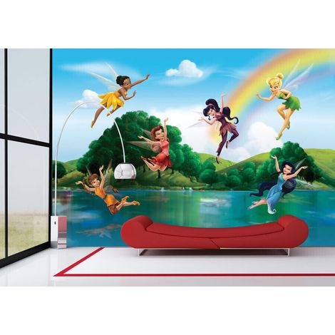 Papier peint panoramqiue Fée Clochette La Vallée du printemps Disney 360X270 CM (1/3)