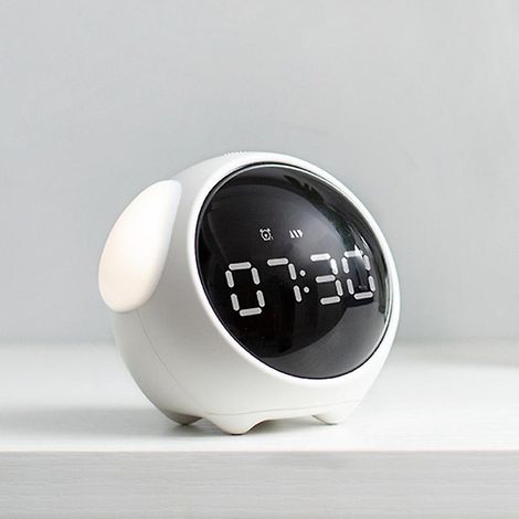 Réveil numérique LED avec port USB, double alarme avec sons naturels, volume réglable, variateur, fonction snooze. (1/5)