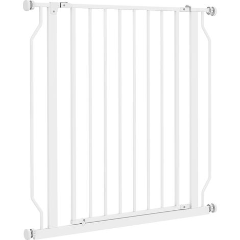 PawHut Cancelletto per Cani Regolabile in Acciaio e ABS 76x75-85 cm Bianco