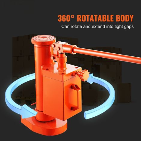 Cric à patin hydraulique 5 T sur patte 10 T sur tête, 25-230 mm patte 370-570 mm tête, corps rotatif 360°, pour industrie et machines (1/5)