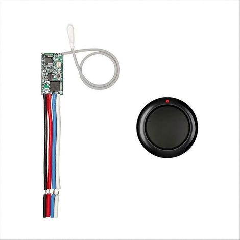 Interrupteur télécommandé 433 MHz, mini-relais sans fil pour appareils CC 3,6 V-24 V, noir (1/5)