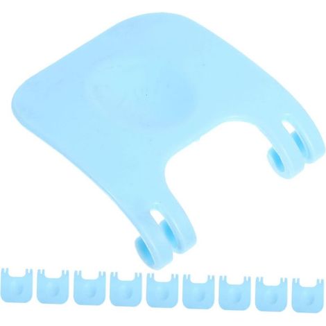 Packung mit 10 Käfigclips aus Polypropylen für Kleintiere, verstärktes Maschengewebe, hellblau, 6 x 5,5 x 1 cm (1/5)