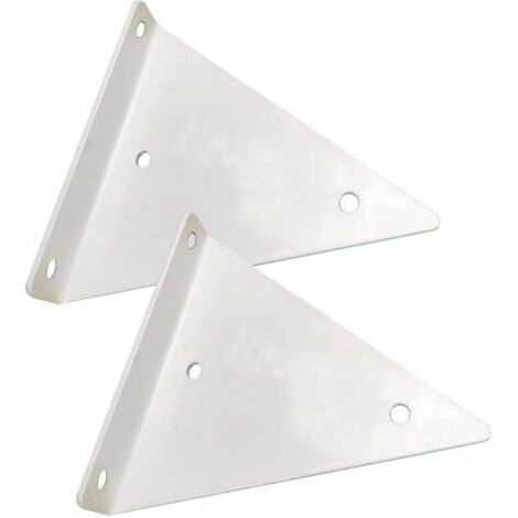 Lot de 2 supports d'étagère triangulaires, support mural pour jardin, cuisine, salon, charge 20kg avec vis, blanc-Étagère murale (1/5)